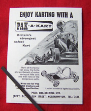 GO KART KARTING PAKA ENGINEERING NORTHAMPTON 1960 ORIGINAL VINTAGE ADVERT