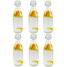 6x 500ml CLEAR GLASS FLIP TOP