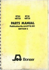Bonser Forklift Truck RT25, RT35, 4RT25 & 4RT35 Parts Manual