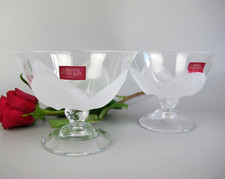 Cristal D'arques footed BOWLS / DISHES x 2. "Florence" Satine crystal glass.