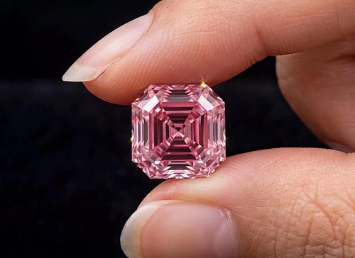 Asscher cut fancy pink - 1,