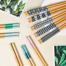 5 Pairs Bamboo Chopsticks – Reusable Sushi Chinese Japanese Style Gift/Home UK