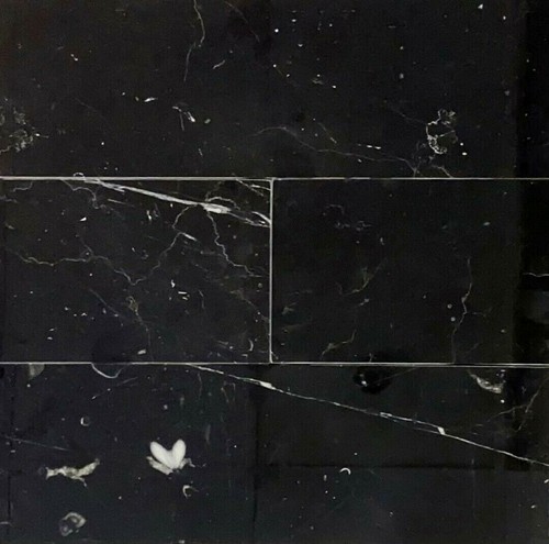 4x12 polished black marble - black,
