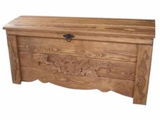 Wooden Vintage Blanket Trunk Box Coffee Table Chest Ottoman Furniture WFR3