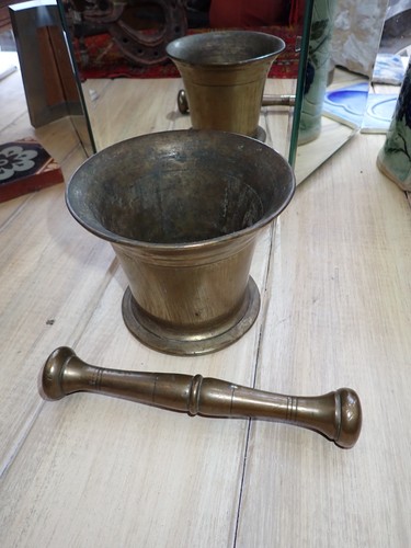 Antique bronze mortar - antique,