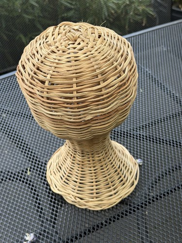 Raffia wig stand - raffia,