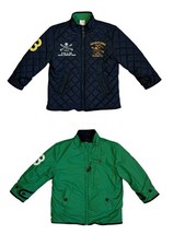 Polo Ralph Lauren Kids Reversible Quilted Jacket Full Zip Coat Blue/Green Sz 4T