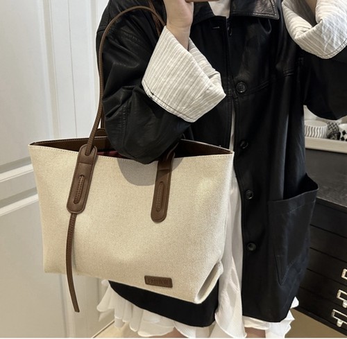 Women beige canvas tote - women’s,
