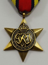 British World War 2 Replica Service/Campaign Medal BURMA STAR Commonwealth WW2