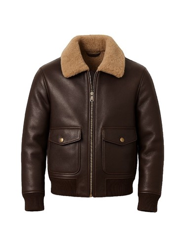 Men brown fur lined aviator - lined,