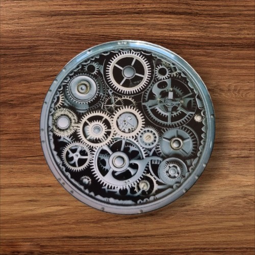 Gear rotary knob dome badge