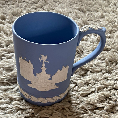 Wedgwood coffee mug blue white - mug, blue/white