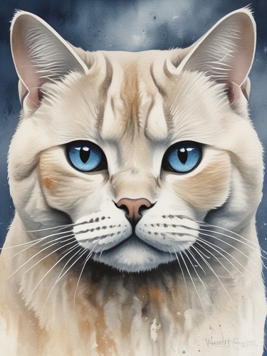British shorthair watercolour - british,