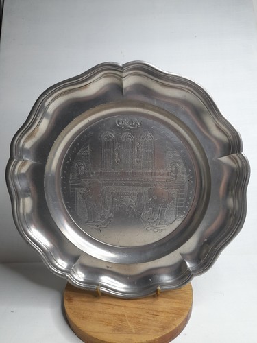 Vintage carlsberg pewter plate - carlsberg,