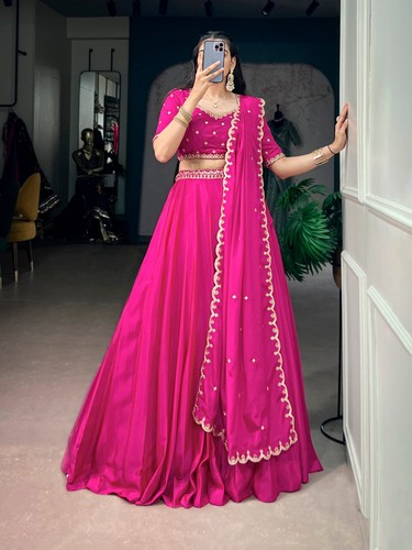 Indian hot pink chinon - pink,