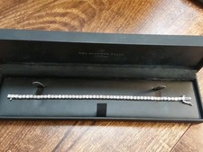 Sterling Silver 925 Diamond Tennis Bracelet 7.25" inches