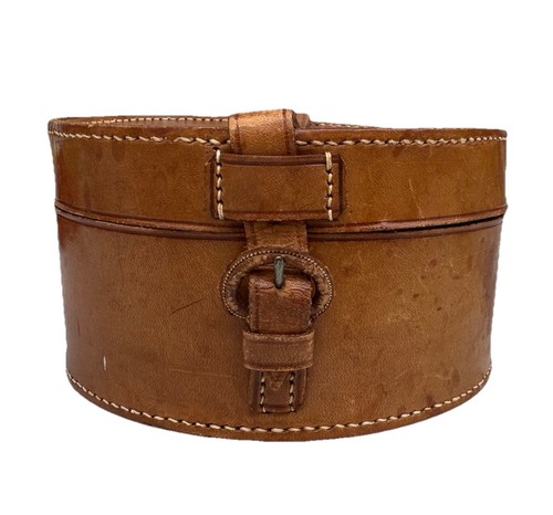 Vintage brown leather hat - brown,
