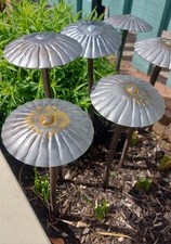 Set Of 3 Steel mushroom toadstool garden ornaments