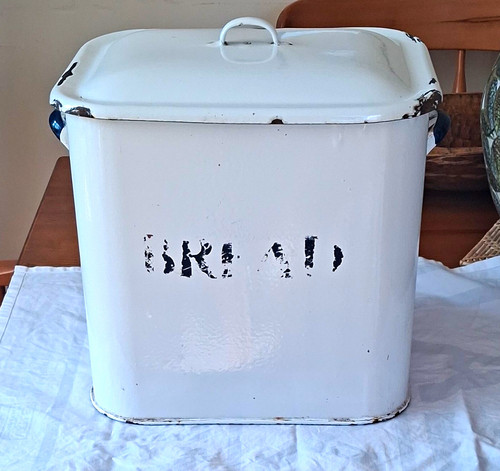 Vintage retro white enamel - vintage/retro,