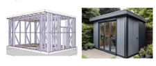 Garden Building Metal Frame, Shed Workshop Summer House Steel Room Various sizes