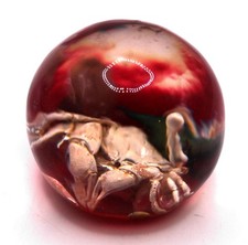 Mini Vintage Glass Paperweight , CRAB, Aquarium, Ocean, Sealife