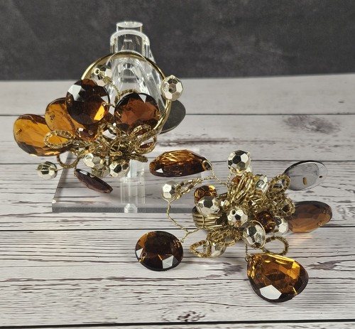 Set gold tone beaded - set,