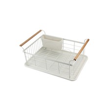 White Dish Rack Wooden Handles