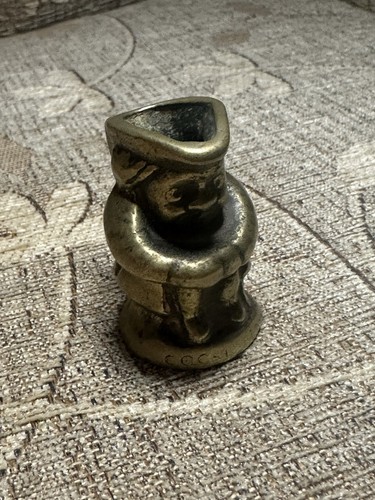 Vintage brass small toby jug - ,