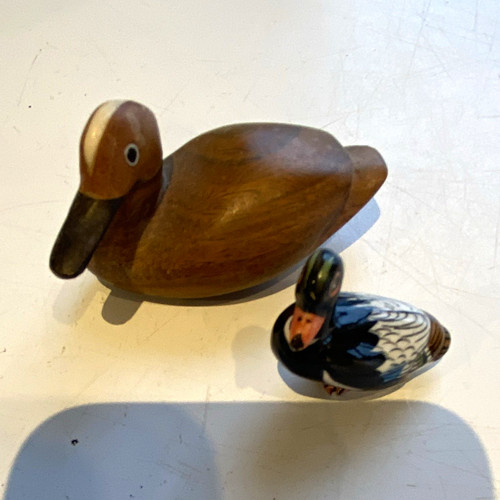 Wooden duck ornament - wooden,
