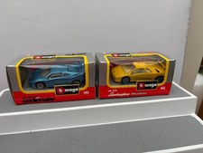 Burago 1/43 Centenaire #4140 Blue & Lamborghini Diablo #4141 Boxed Diecast Cars