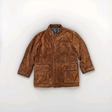 Polo Ralph Lauren Suede Leather Jacket Xl  Dark Brown Lined 