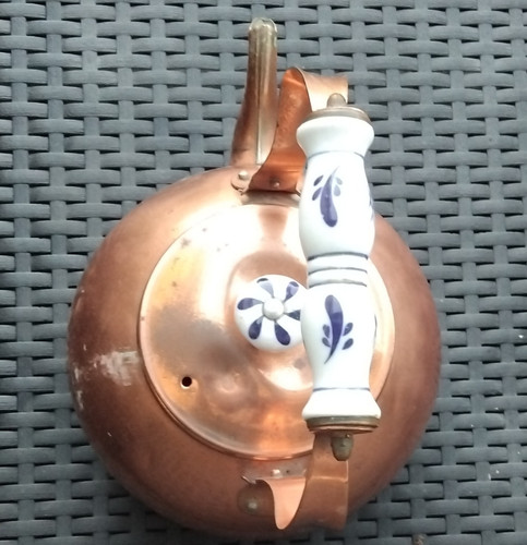 Vintage copper stove top - stove, tea