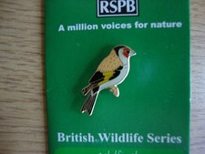 RSPB Vintage Enamel Pin Badge - Million Voices Series - Goldfinch - Excellent