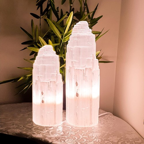 Handmade selenite crystal lamp - handmade,