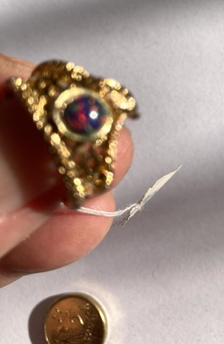 Vintage black opal - vintage, ring