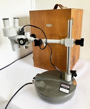 Prior England Long-Arm Binocular Microscope with Wooden Case