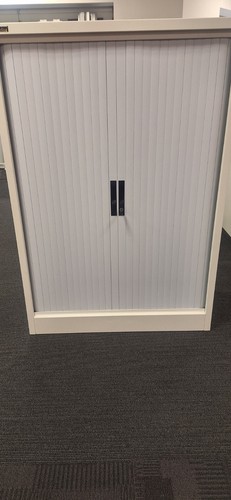White tambour door office - white,