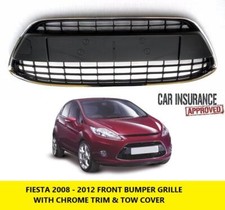 FORD FIESTA MK7 2008 - 2012 FRONT BUMPER GRILLE WITH CHROME TRIM MIDDLE GRILLE