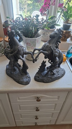 Pair antique spelter - antique,