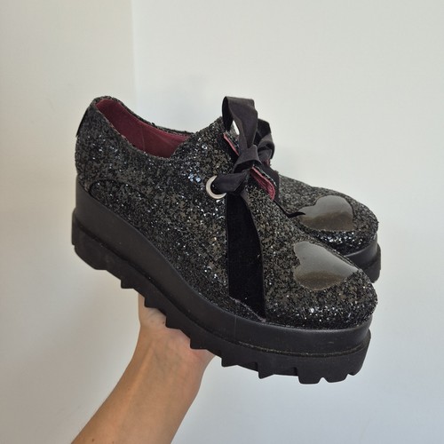 Gothic black glitter - , heart