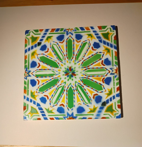 Vintage hand painted art deco - hand,