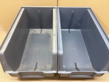 2x Plastic Shelf Bins  GREY