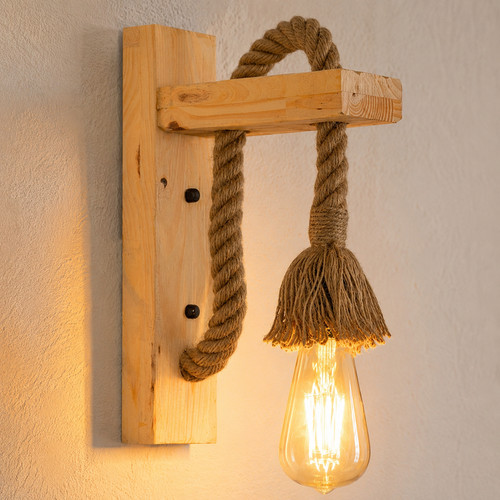 Rustic wooden wall - wooden, lamp