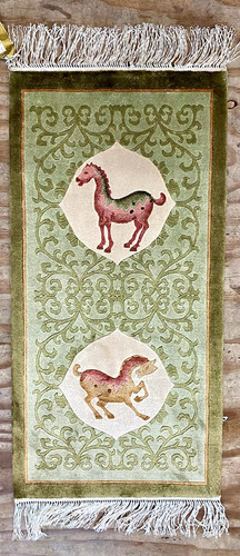 Vintage chinese silk woven rug - chinese,