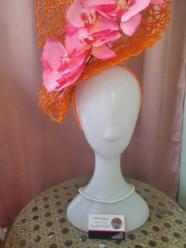 Fascinator orange with pink - orange,