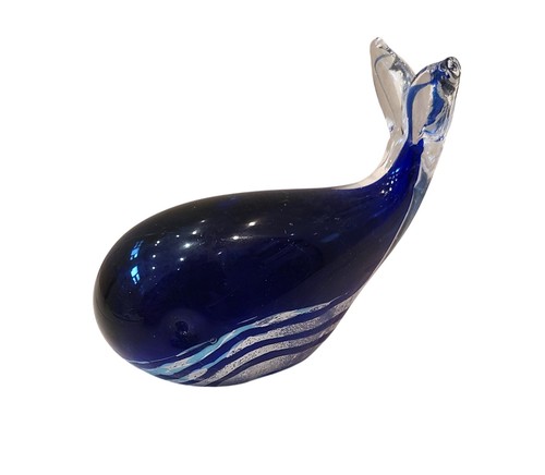 Boxed blue whale fish - whale, glass