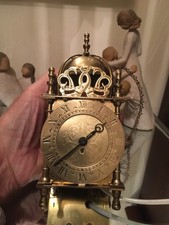 vintage 1970s smiths brass bracket /lantern type clock