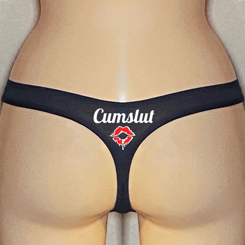 Cheeky cotton thong cumslut - cheeky,
