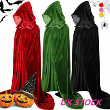 Halloween Adult Kids Hooded Robe Cloak Cape Velvet Party Vampire Cosplay Costume