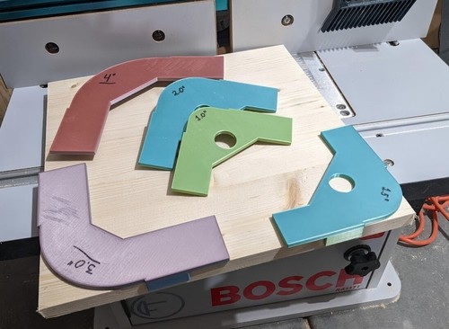 Router radius jigs - jigs, 25mm